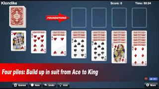 How to play Classic Solitaire Klondike 100 FREE  No download [upl. by Yesdnik256]