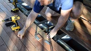 How to Straighten Bent or Bowed Decking Boards Hardwood Decking Crooked decking Kwila [upl. by Yadrahc]