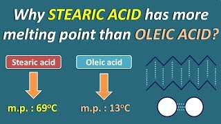 Why Stearic acid has more melting point than Oleic acid [upl. by Aerdnad]