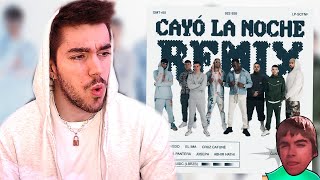 LUV REACCIONA A  CAYÓ LA NOCHE REMIX OFFICIAL VIDEO 👀👀 [upl. by Ahselrak651]