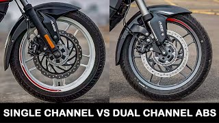 Single Channel ABS Vs Dual Channel ABS Bikes [upl. by Ilagam]