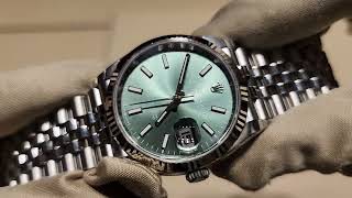 Rolex Datejust 36mm Mint Green Dial Jubilee Bracelet Ref126234 Unboxing And Overview [upl. by Naic]