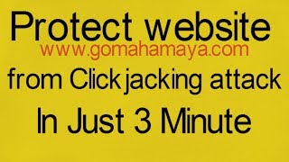 Protect Your Website from Clickjacking attack using htacess [upl. by Trinia]