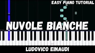 Ludovico Einaudi  Nuvole Bianche Easy Piano Tutorial [upl. by Peedus]