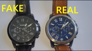 Fossil watch real vs fake review How to tell counterfeit Fossil wrist watch [upl. by Adnulahs]