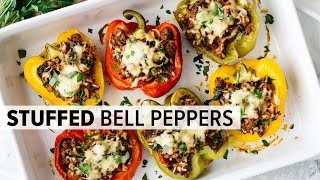 STUFFED PEPPERS  stuffed bell peppers recipe  meal prep tips [upl. by Rovaert488]