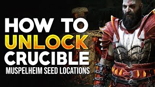 God of War Ragnarok  How To Get To Muspelheim amp Unlock The Crucible  All Muspelheim Seed Locations [upl. by Adnala]