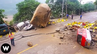 Tragic Moments Shocking Catastrophic Rockfalls Failures Caught On Camera Thatll Creep You Out [upl. by Roswell850]