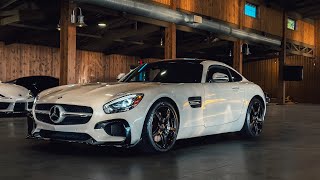 2017 MercedesBenz AMG GT Coupe Designo Diamond White amp AMG Performance  HC2874 [upl. by Annaitsirhc]