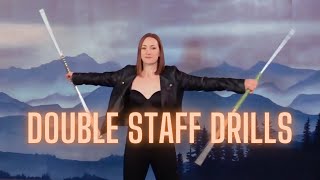 Double Staff Drills  STAFF SPINNING TUTORIAL BEGINNER  Michelle C Smith [upl. by Alphonsine227]