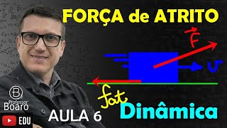 FORÇA de ATRITO  DINÂMICA  TEORIA  EXERCÍCIOS  AULA 6 [upl. by Yerfoeg]