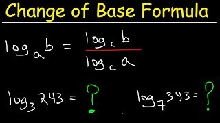 Change of Base Formula  Logarithms [upl. by Gudrun]