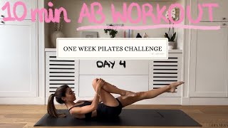 10MIN ab pilates workout  DAY 4 CHALLENGE  no equipment [upl. by Haiasi]