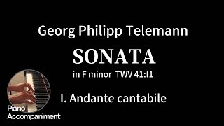 Telemann  Sonata in f minor  1Andante cantabile Piano Accompaniment [upl. by Caves315]