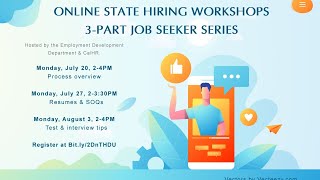 State Hiring Workshops Part 1 Process Overview [upl. by Shutz]