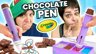 Drawing Chocolate Cash OR Trash Testing Chocolate Pen amp Nail Art Kit Crayola [upl. by Lorrimor]