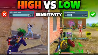 LOW VS HIGH SENSITIVITY IN CLOSE RANGE🔥BGMIPUBGM Tips amp Tricks [upl. by Balf416]