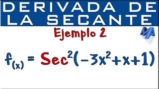 Derivada de la Secante  Ejemplo 2 [upl. by Bashee551]