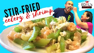 Easy Celery and Shrimp Stirfry  By EDALSKITCHEN [upl. by Nylekcaj229]