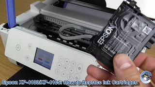 Epson XP4100XP4105 How to ChangeReplace Ink Cartridges [upl. by Lehrer]