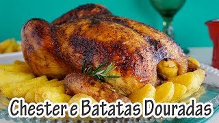 CHESTER COM BATATAS DOURADAS I Receitas e Temperos [upl. by Akerboom61]