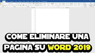 Come eliminare una pagina su Word 2019 [upl. by Rogergcam]