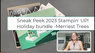 Stampin UP 2023 Holiday Mini Catalog Sneak Peek  Merriest Trees Bundle [upl. by Lleval19]