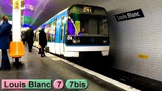 Louis Blanc  Ligne 7  Ligne 7 bis  Métro de Paris  RATP MF77  MF88 [upl. by Horvitz]