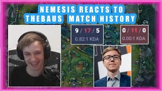 Nemesis Reacts to TheBAUS Match History 👀 LOS RATONES TOPLANER [upl. by Foah]