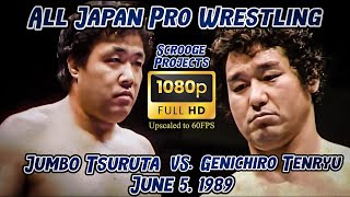 Genichiro Tenryu vs Jumbo Tsuruta  June 5 1989  AllJapan Pro Wrestling  Upscaled 1080HD60FPS [upl. by Drofkcor]