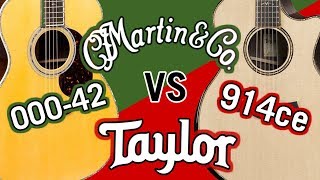 Taylor 914ce VClass vs Martin Reimagined 00042 Comparison [upl. by Akelam]