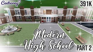 Bloxburg  Modern High School interior  full tour  Speed Build [upl. by Bigod]