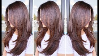 How to Easy Long Layered Haircut with Fringe Bangs Full Tutorial  Simple Hair Cutting Techniques [upl. by Dagney]