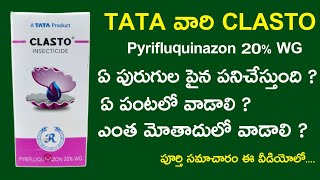 tata clasto insecticide  uses telugu  price  clasto tata insecticide  Pyrifluquinazon 20 WG [upl. by Eyak]