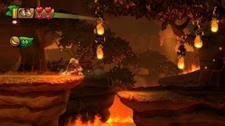 Donkey Kong Country Tropical Freeze 100 Walkthrough  World 4A KONG Puzzle Pieces [upl. by Ellinehc916]