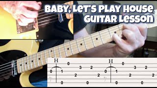 Rockabilly Guitar Lesson Baby Lets Play House with tabs [upl. by Quennie]