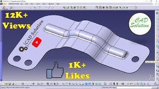 L Shape Bracket  Surface Design  CATIA V5 Tutorials [upl. by Trix]