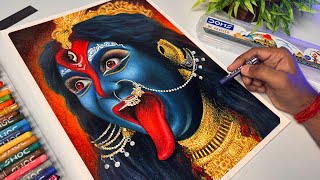 Kali Mata Drawing Diwali Drawing Final Part 🔥 [upl. by Eimmelc]