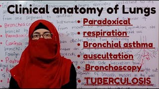 Clinical anatomy of lungs  paradoxical respiration Bronchial asthma bronchoscopy  auscultations [upl. by Aruasi]