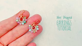 Wire Wrapped Earrings Tutorial  DIY Jewelry For Beginners [upl. by Goldwin]