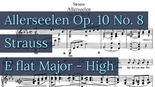 Allerseelen Piano Accompaniment Strauss Karaoke Op 10 No 8 E flat High Voice [upl. by Ataeb]