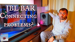 How to Connect or Pair the JBL BAR 21 31 51 Soundbar with Subwoofer  Pairing JBL Sound Bar [upl. by Adnor]