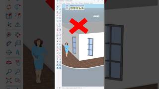 The fastest way to create a window in a rounded corner in Sketchup nicetower sketchup [upl. by Eelahs]