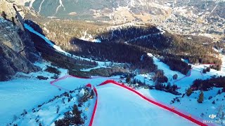 Il drone sulla Vertigine la pista di discesa libera maschile di Cortina 2021 [upl. by Shurlocke]