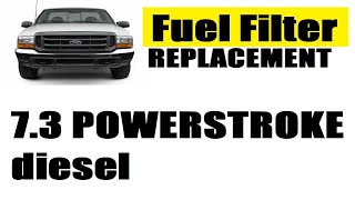 73 POWERSTROKE DIESEL FUEL FILTER REPLACEMENT and PRIMING FUEL SYSTEM [upl. by Ttelrats]