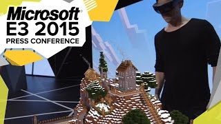 Microsoft Demonstrates HoloLens Holographic Headset with Minecraft  The Know [upl. by Hebel]