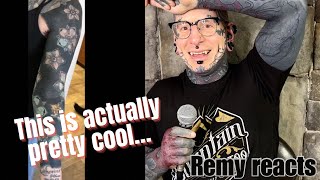 Remy Reacts to Blackwork Blastover sleeve [upl. by Blatt]