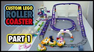 Building a Custom LEGO Roller Coaster Part 1 video [upl. by Nylhtac626]