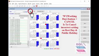 SQL Payroll  Setting Calender for Public Holiday amp Rest Day [upl. by Aivlys]