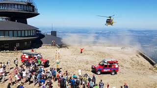 Śmigłowiec LPR GOPR Śnieżka Medical helicopter landing on Mount Śnieżka [upl. by Shwalb]